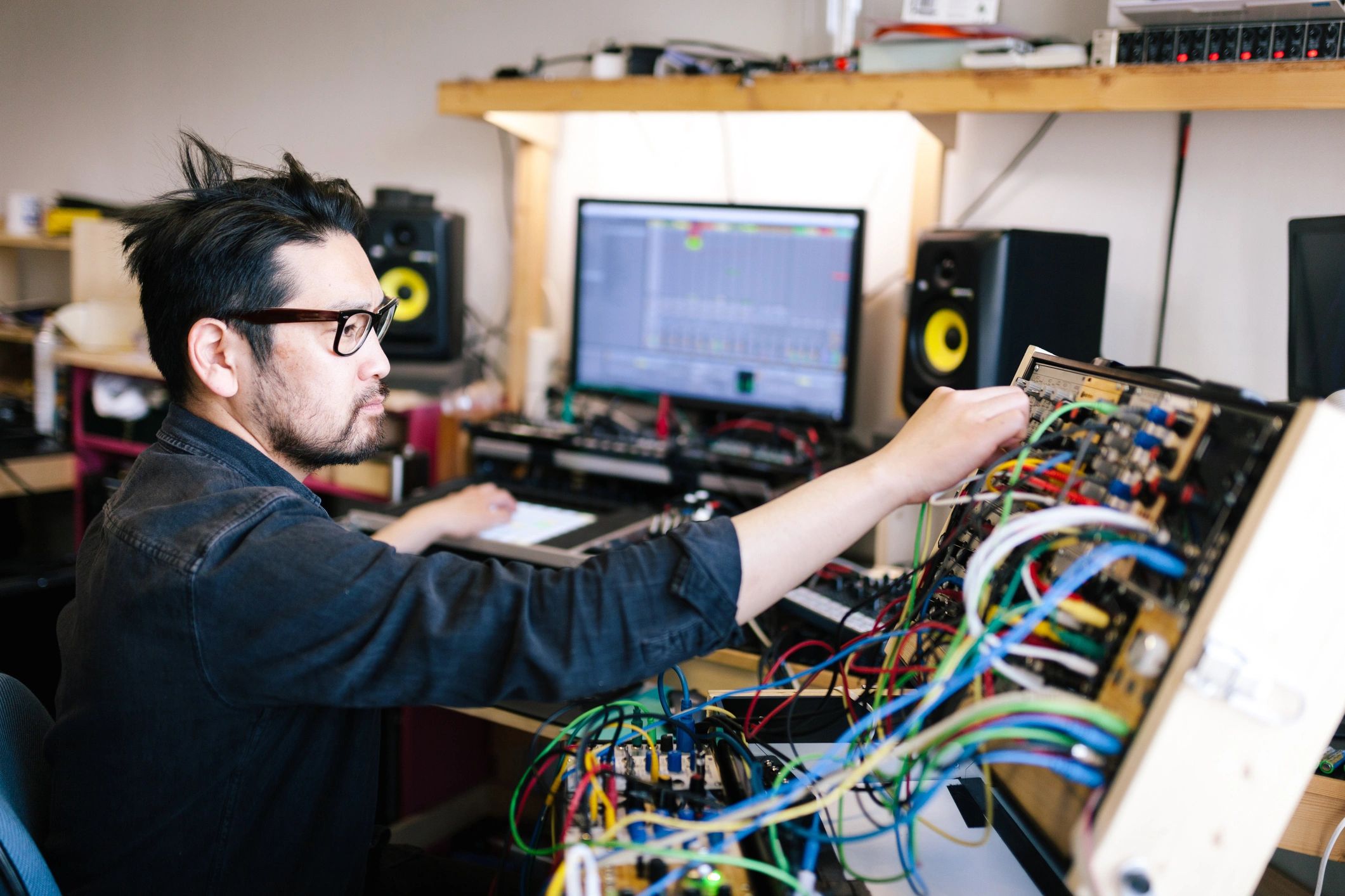 audio engineer working