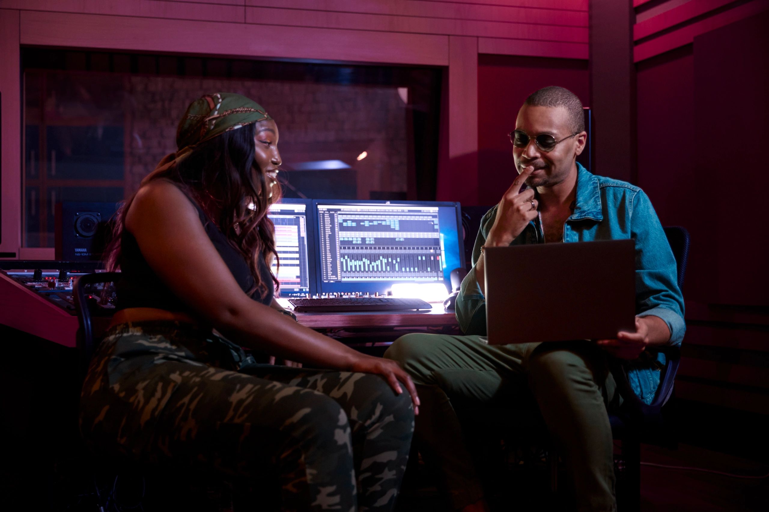 musicians collaborating in studio